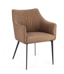 Sedia RUSSELL con braccioli colore Cappuccino