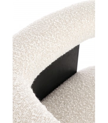 Sedia con braccioli AGAPE in legno Nero e rivestimento Beige