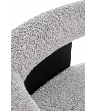 Sedia con braccioli AGAPE in legno Nero e rivestimento Grigio