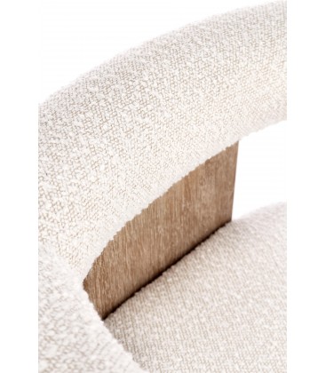 Sedia con braccioli AGAPE in legno Naturale e rivestimento Beige