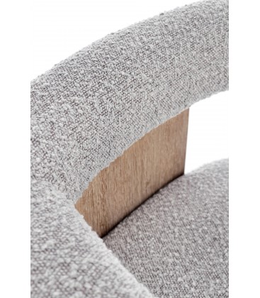 Sedia con braccioli AGAPE in legno Naturale e rivestimento Grigio