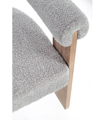 Sedia con braccioli AGAPE in legno Naturale e rivestimento Grigio