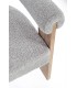 Sedia con braccioli AGAPE in legno Naturale e rivestimento Grigio