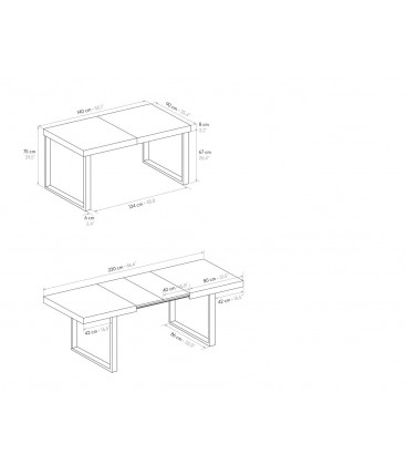 Tavolo allungabile con Base in Metallo