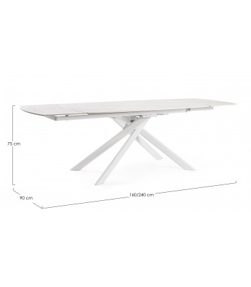 TAVOLO ALL. JOAKIM 160-240X90 BIANCO