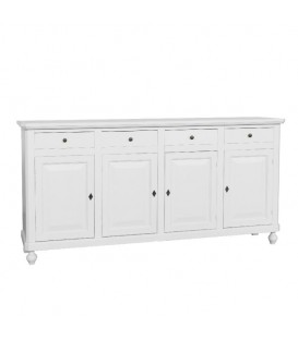 Credenza in legno arte povera 4 porte 4 cassetti Noce