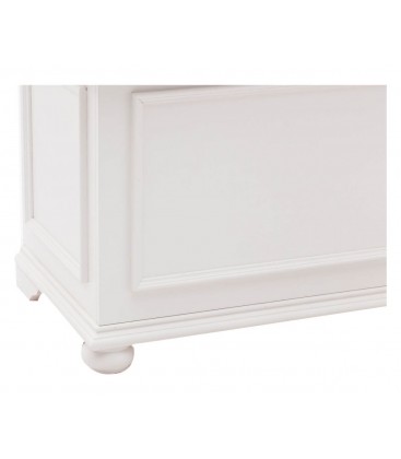 Cassapanca 100 cm in legno con piedi a cipolla Bianco Opaco