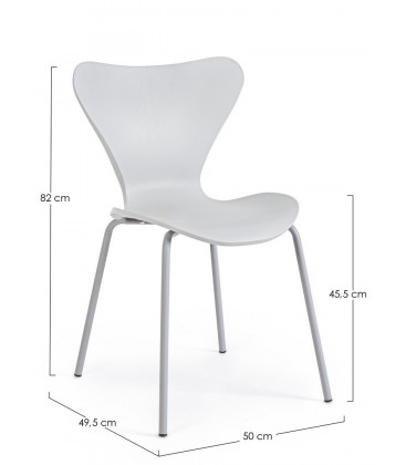 Sedia TESSA colore grigio chiaro e gambe in tinta