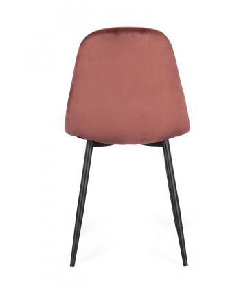 SEDIA NEW IRELIA NERO/VEL.ROSA