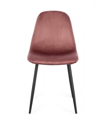 SEDIA NEW IRELIA NERO/VEL.ROSA