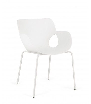 Sedia con braccioli LENNOX Bianco