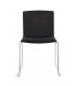 Sedia GIULIA seduta imbottita colore Nero gambe cromo
