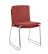 Sedia GIULIA seduta imbottita colore Rosso gambe cromo