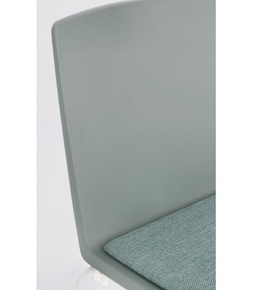 Sedia GIULIA seduta imbottita colore Rosso gambe cromo