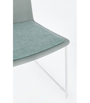 Sedia GIULIA seduta imbottita colore Rosso gambe cromo