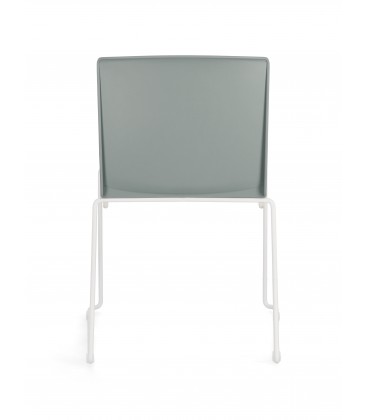 Sedia GIULIA seduta imbottita colore Rosso gambe cromo