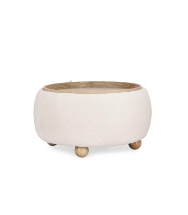 Sgabello Contenitore IRISHA con Vassoio Rimovibile - Bianco