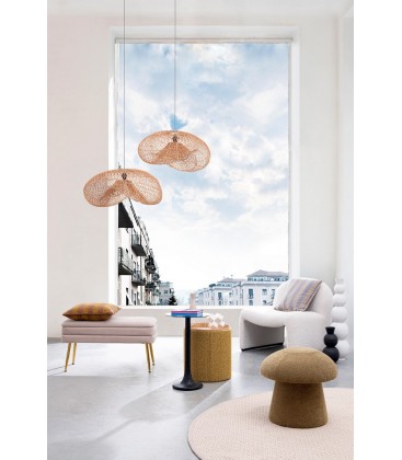 Set 2 Pouf contenitore con Vassoio Rimovibile SASHA - Senape