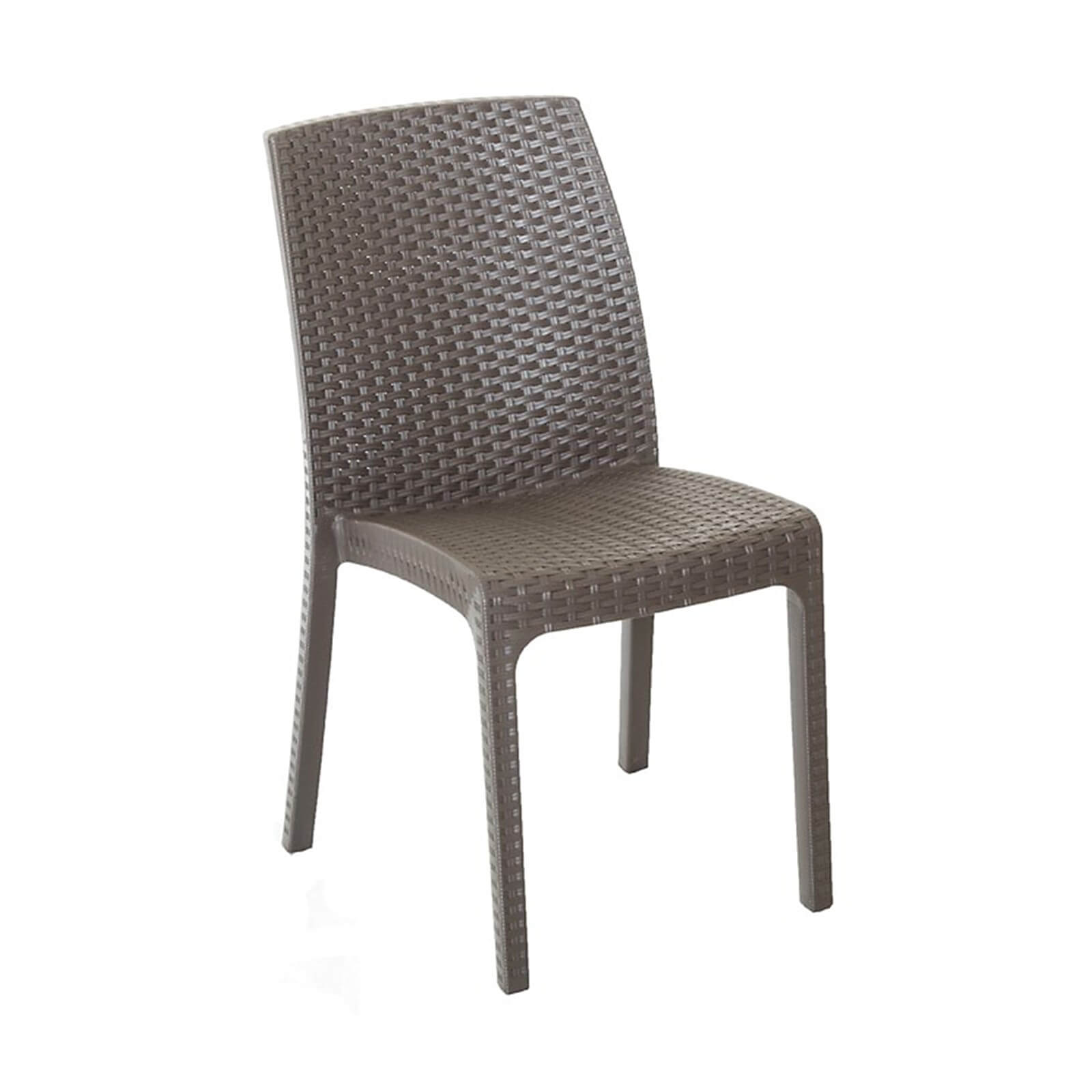 Sedia da giardino impilabile effetto rattan in poliuretano per esterni