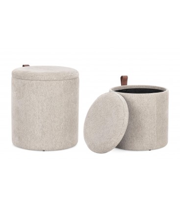 Set 2 pouf contenitore KATIA beige