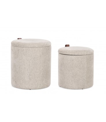 Set 2 pouf contenitore KATIA beige