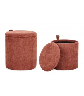 Set 2 pouf contenitore KATIA terracotta