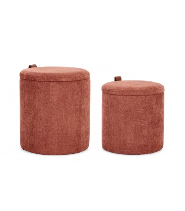 Set 2 pouf contenitore KATIA terracotta