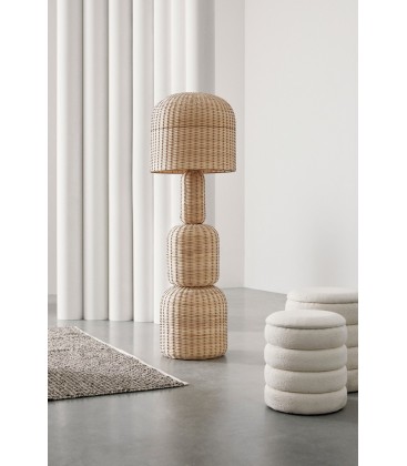 Set 2 Pouf contenitore KATERINA Bianco effetto bouclé