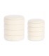 Set 2 Pouf contenitore KATERINA Bianco effetto bouclé