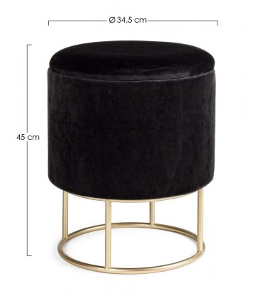 Sgabello Contenitore POLINA TO Nero