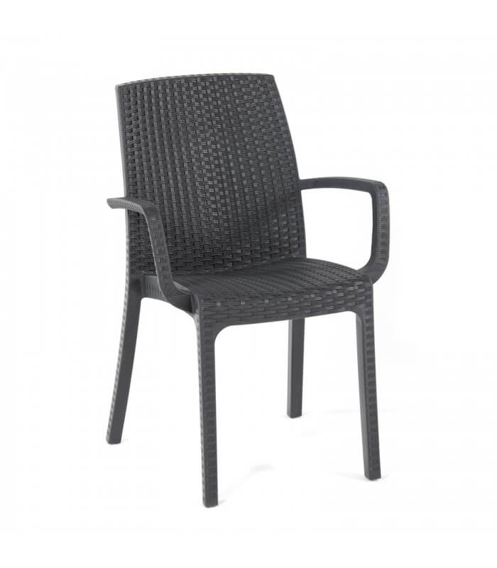 Tortora o Bianco disponibili in Antracite 2 Sedie in rattan da esterno Design Made in Italy sedie impilabili per salottino da esterno modello Chiara senza braccioli 55x46x85 cm 
