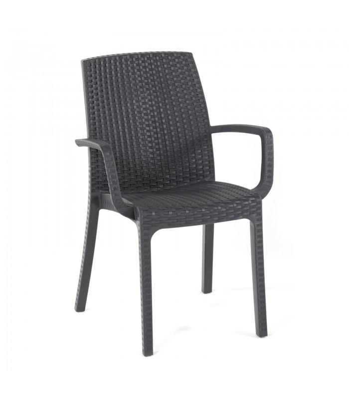 da Cucina Mojawo 2 sedie impilabili in Alluminio e polyrattan da Balcone da Giardino Colore: Argento/Nero 
