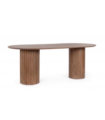 Tavolo ovale ORISSA fisso in legno naturale