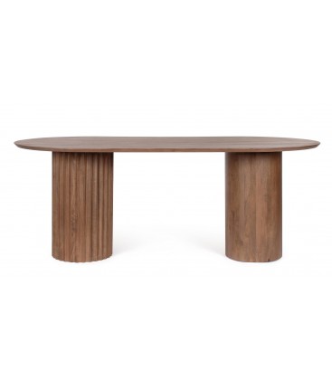 Tavolo ovale ORISSA fisso in legno naturale