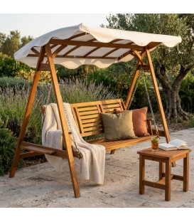 Dondolo 3 Posti in legno di acacia