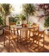 Set da esterno Tavolo + 4 sedie legno acacia