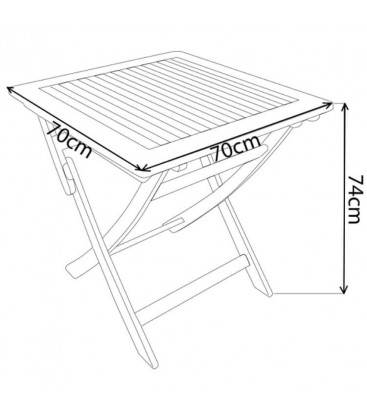 Tavolino da giardino Pieghevole 70 X 70