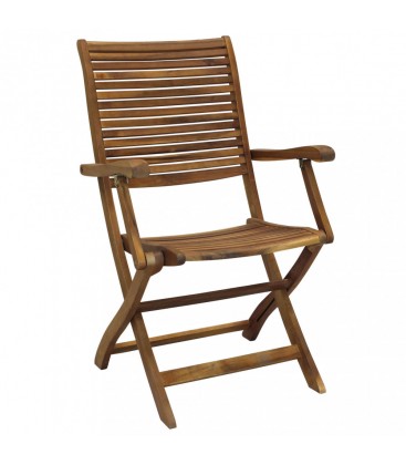 Poltrona RIVIERA con braccioli in legno di Acacia