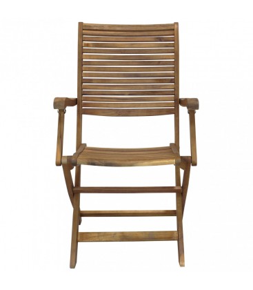 Poltrona RIVIERA con braccioli in legno di Acacia