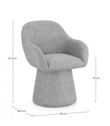 Poltrona Girevole ANTARA in tessuto Grigio