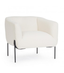 Poltrona CLAUDINE Bianco effetto Bouclé