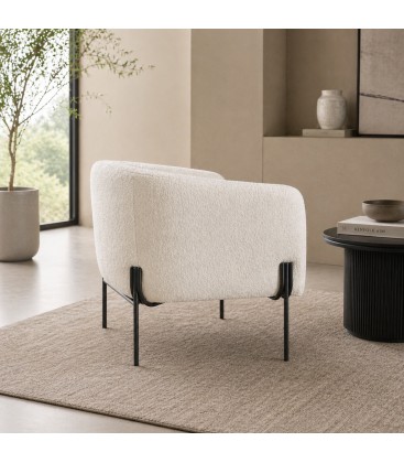 Poltrona CLAUDINE Bianco effetto Bouclé