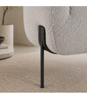 Poltrona CLAUDINE Grigio effetto Bouclé