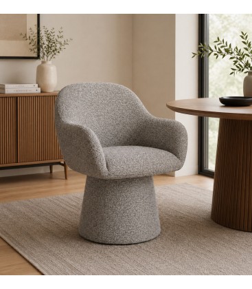 Poltrona Girevole ANTARA in tessuto Grigio
