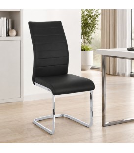 Sedia MYRA con rivestimento in ecopelle - Bianco