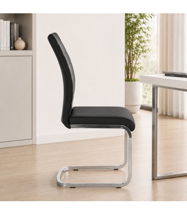 Sedia MYRA con rivestimento in ecopelle - Bianco