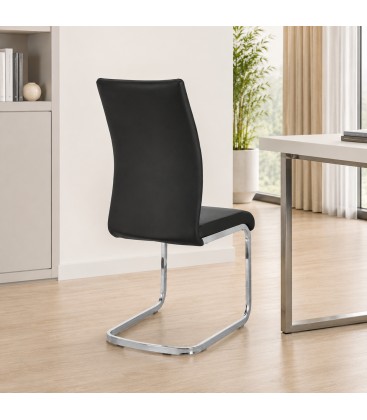 Sedia MYRA con rivestimento in ecopelle - Bianco