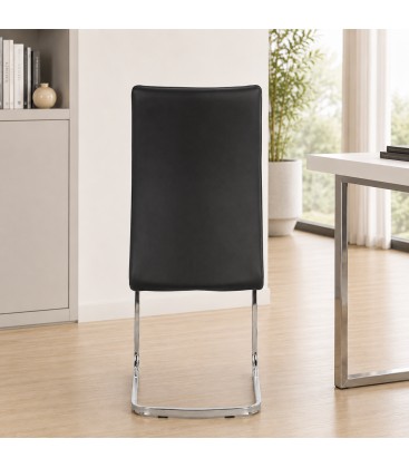Sedia MYRA con rivestimento in ecopelle - Bianco
