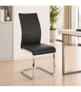 Sedia MYRA con rivestimento in ecopelle - Bianco