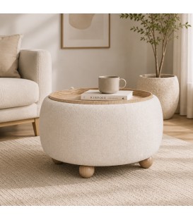 Sgabello Contenitore IRISHA con Vassoio Rimovibile - Bianco